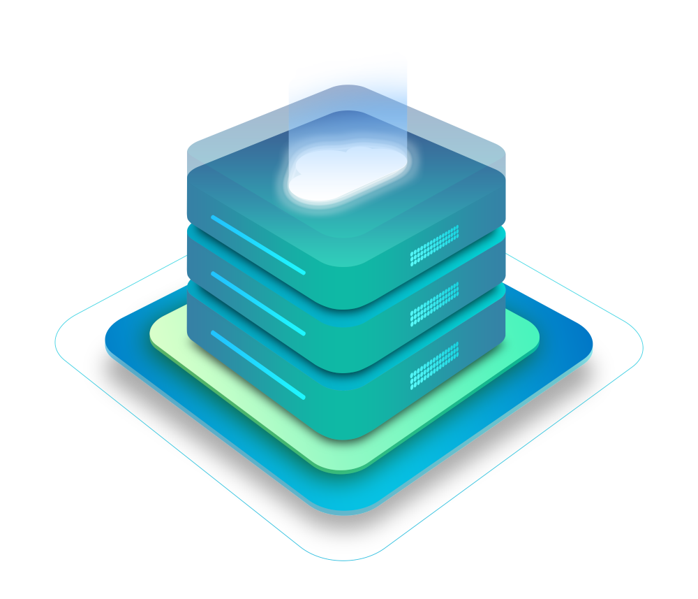 Ilustración de infraestructura de hosting y cloud